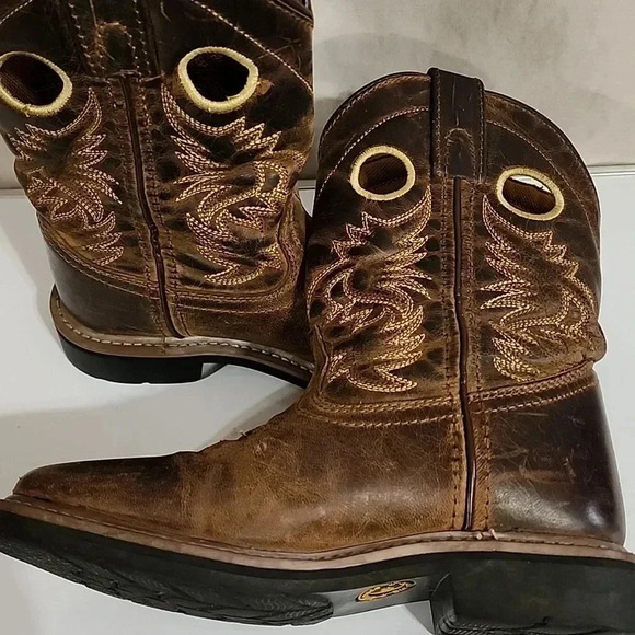Kids Amarillo Dan Post Cowboy Boots, Brown, Size Children's 1D, PreOwned - Picture 9 of 16